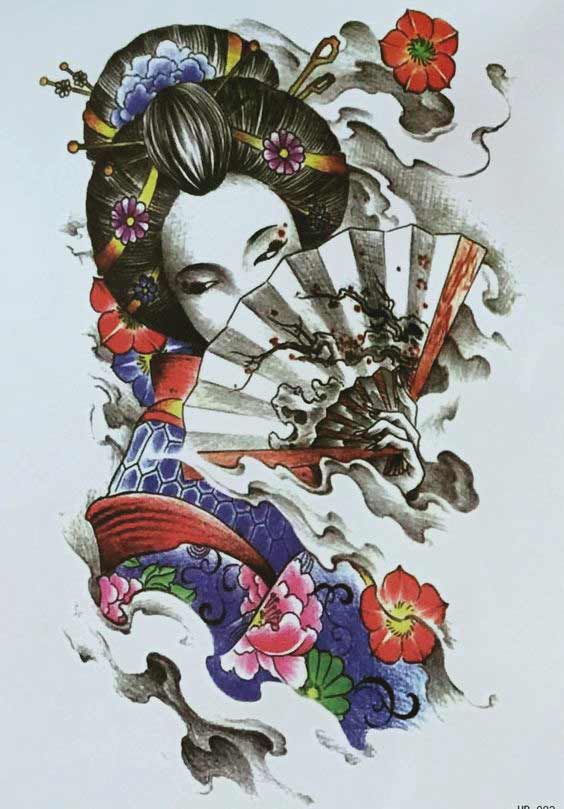 geisha back tattoo