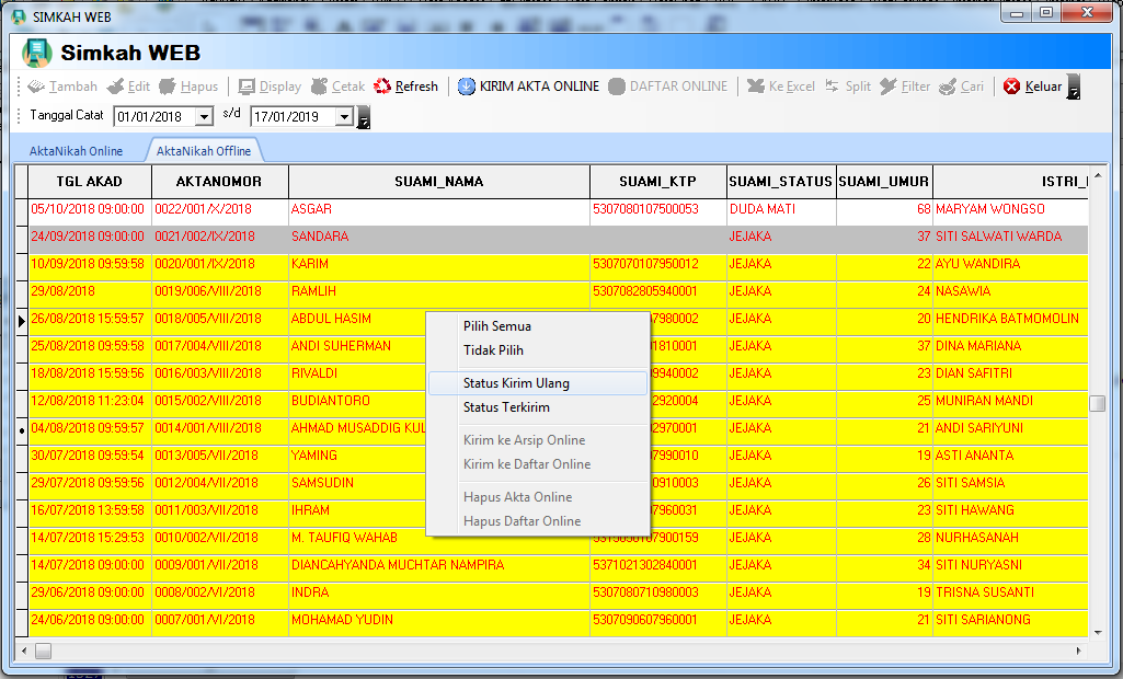 Upload Data Nikah E Kua Ke Web Server Ariessoftware