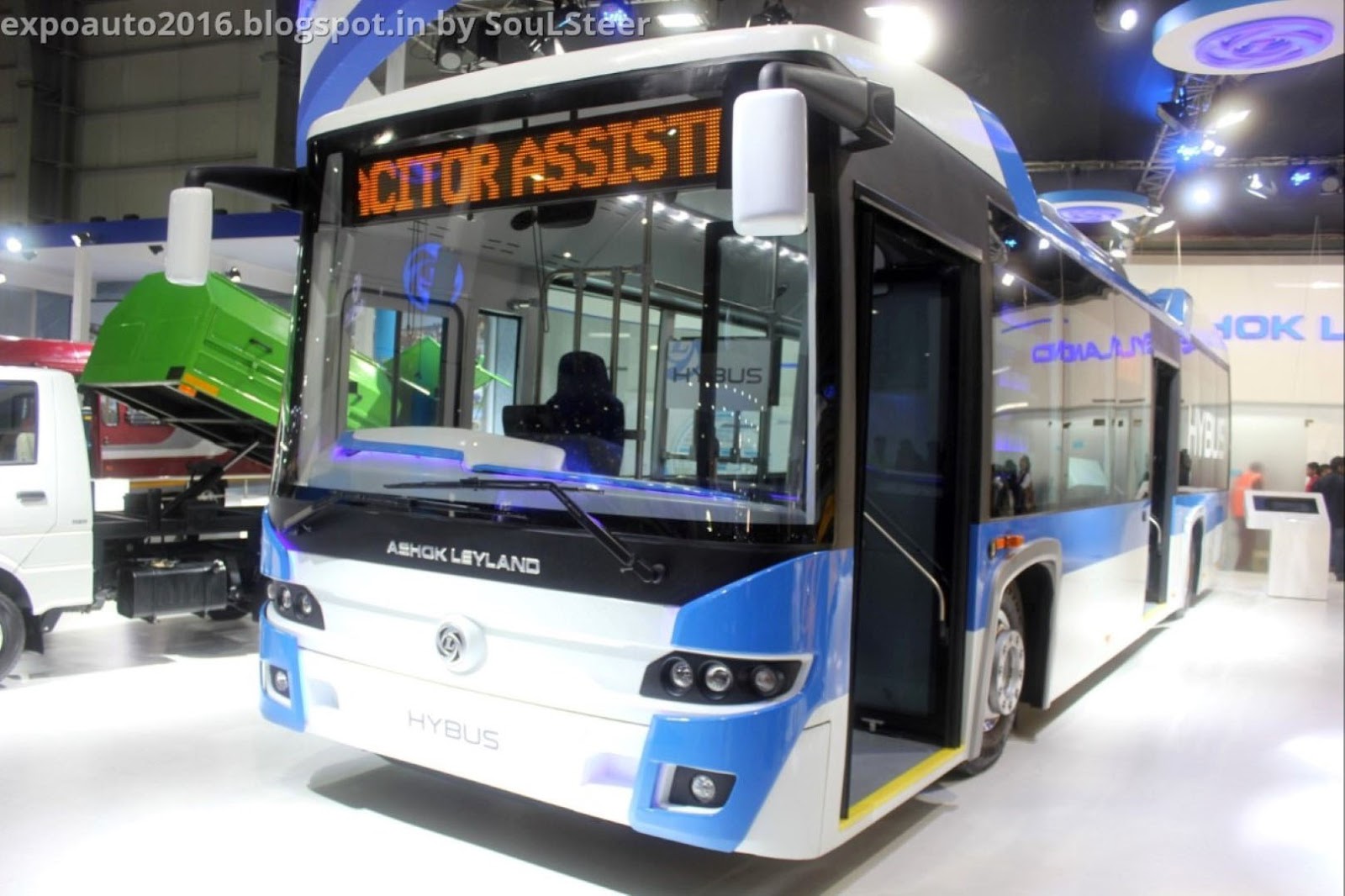 Auto Expo 2016 by SouLSteer India's first plugin CNG hybrid bus Ashok