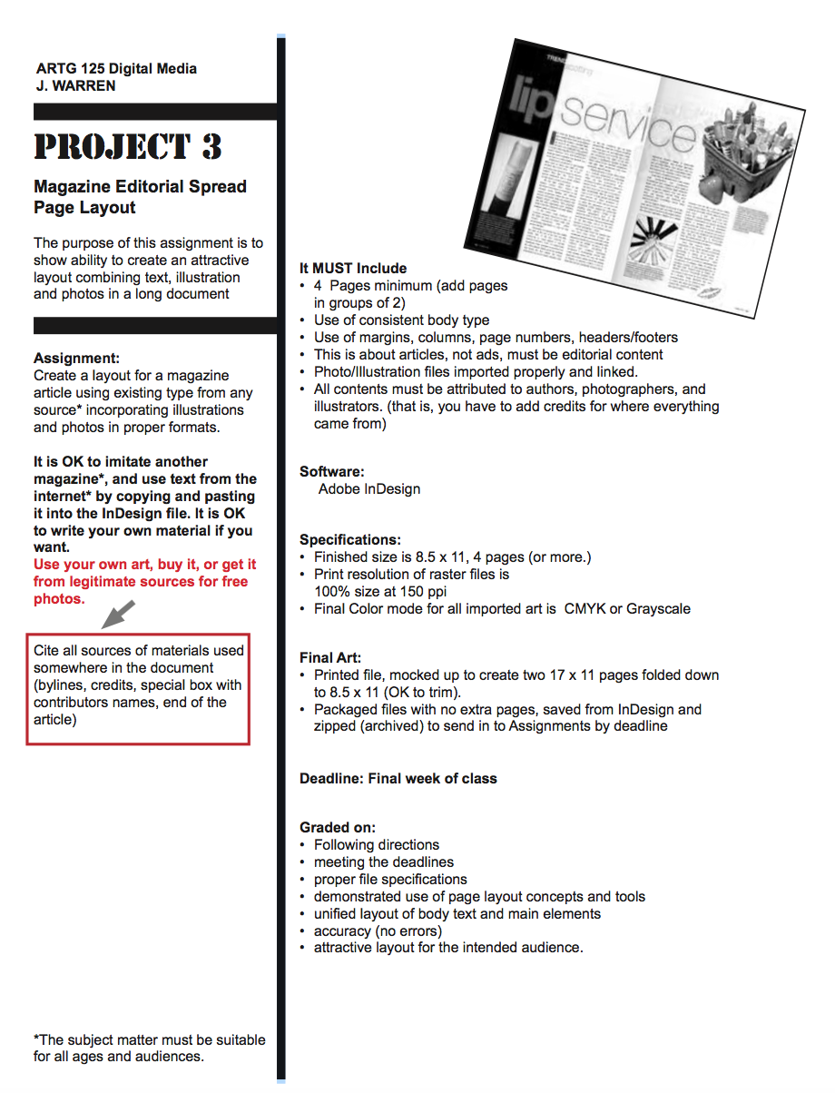magazine article formats