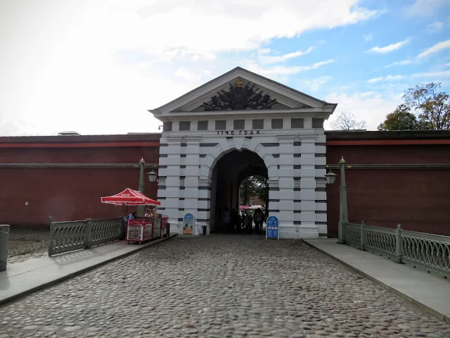 Entrance to Peter and Paul Fortress in St. Petersburg, Russia