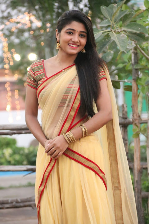 Adhiti Menon in transparent saree