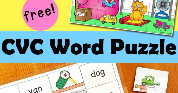 CVC Word Puzzle | Totschooling - Toddler, Preschool, Kindergarten ...