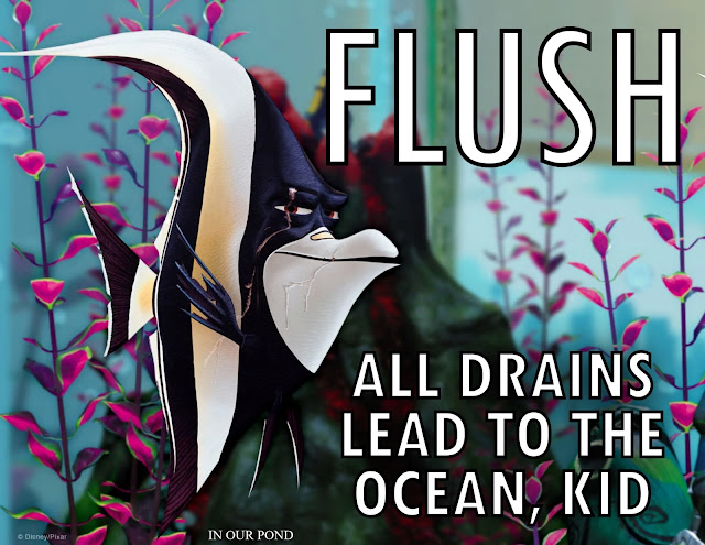 FLUSH!  Finding Nemo Bathroom Sign for Kids // In Our Pond // Finding Nemo // Finding Dory // Disney // Pixar // Tropical Fish // kids' bathroom // free printable // home decor // kids' decorations
