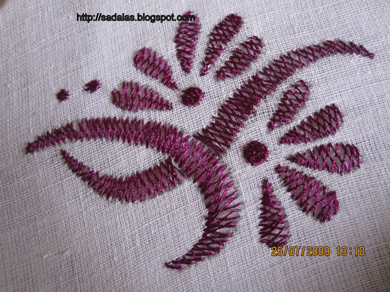 Sadalas embroidery herringbone stitchsaree