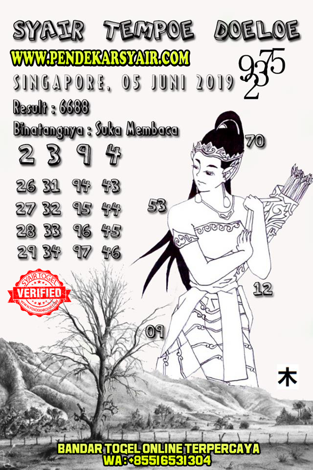 Syair Togel Singapore Hari Ini 05 Juni 2019
