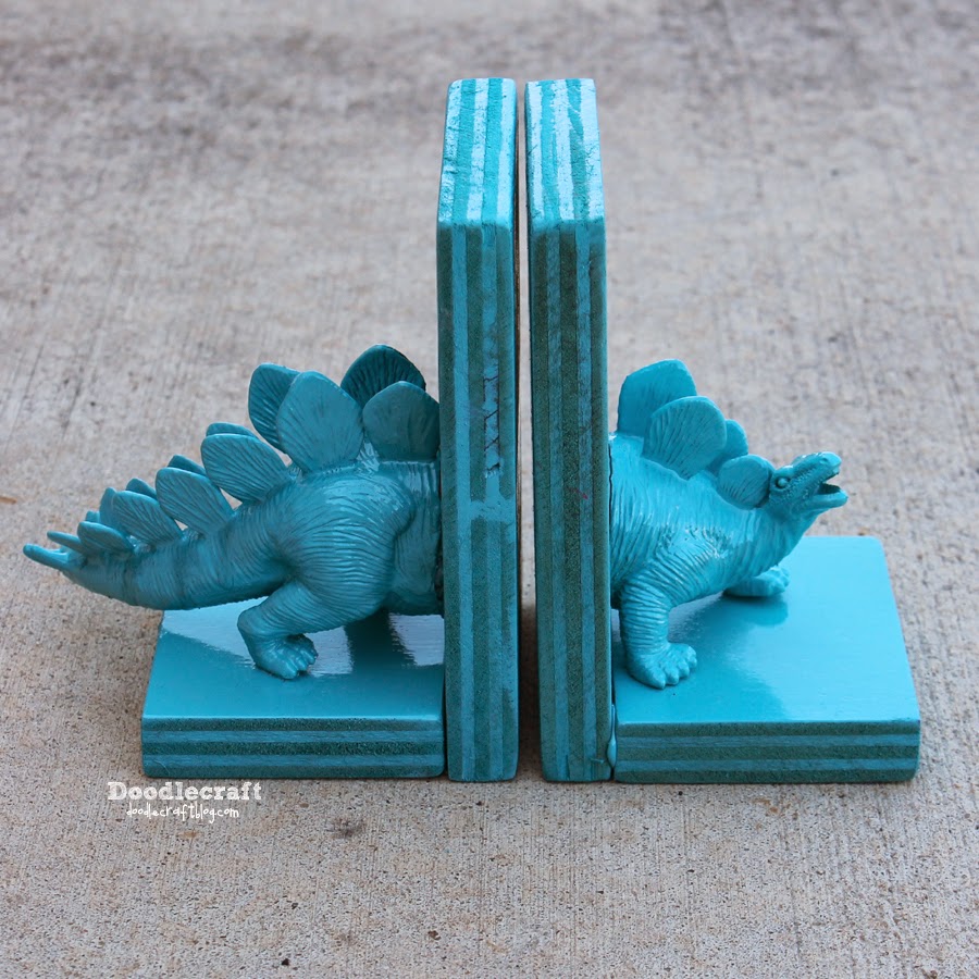 Dinosaur Bookends with Hot Glue!