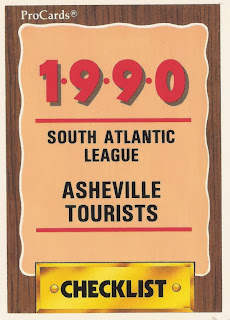 1990 Asheville Tourists team card