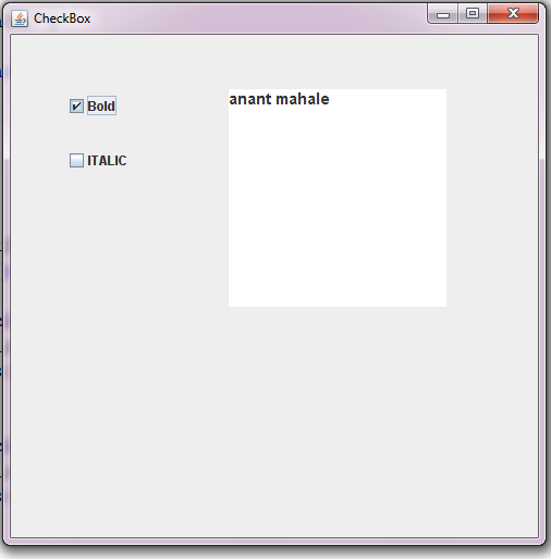Java Programs : java program - with swing change font as bold & italic ...