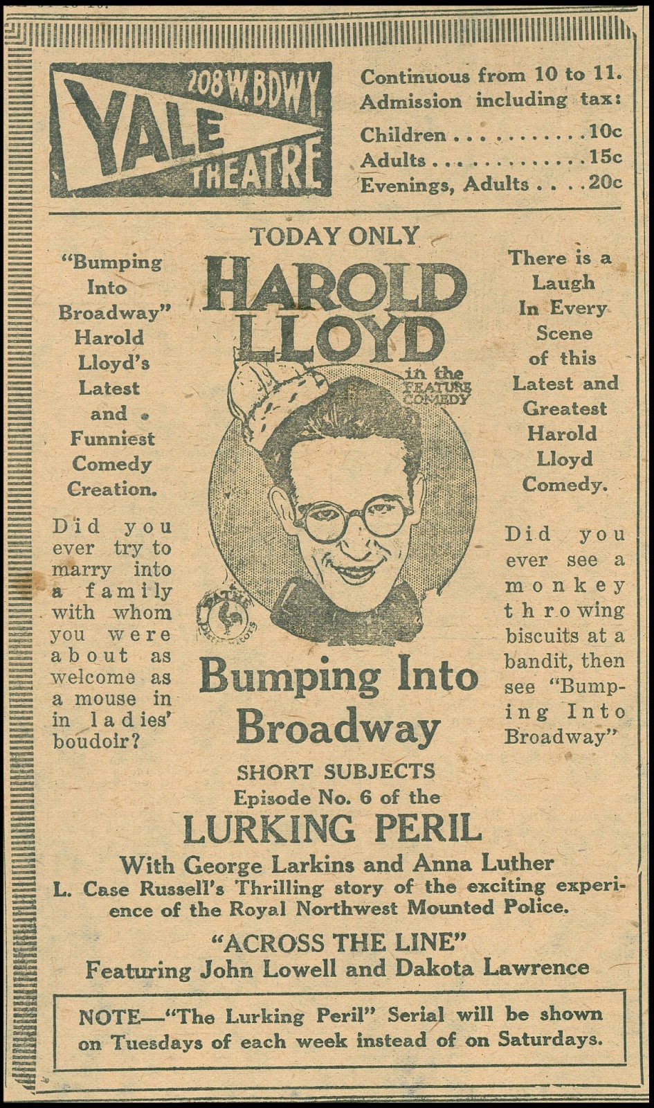Harold Lloyd - Hacia Broadway | 1919 | Mega-Uptobox