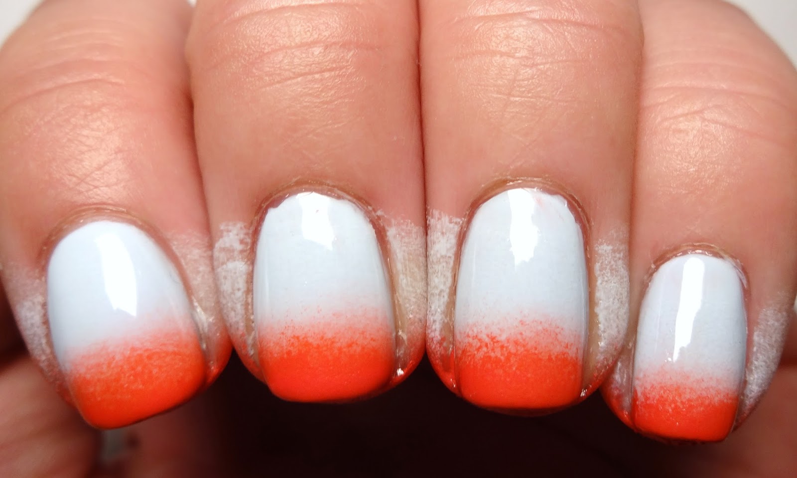 Blue and Orange Gradient Nails