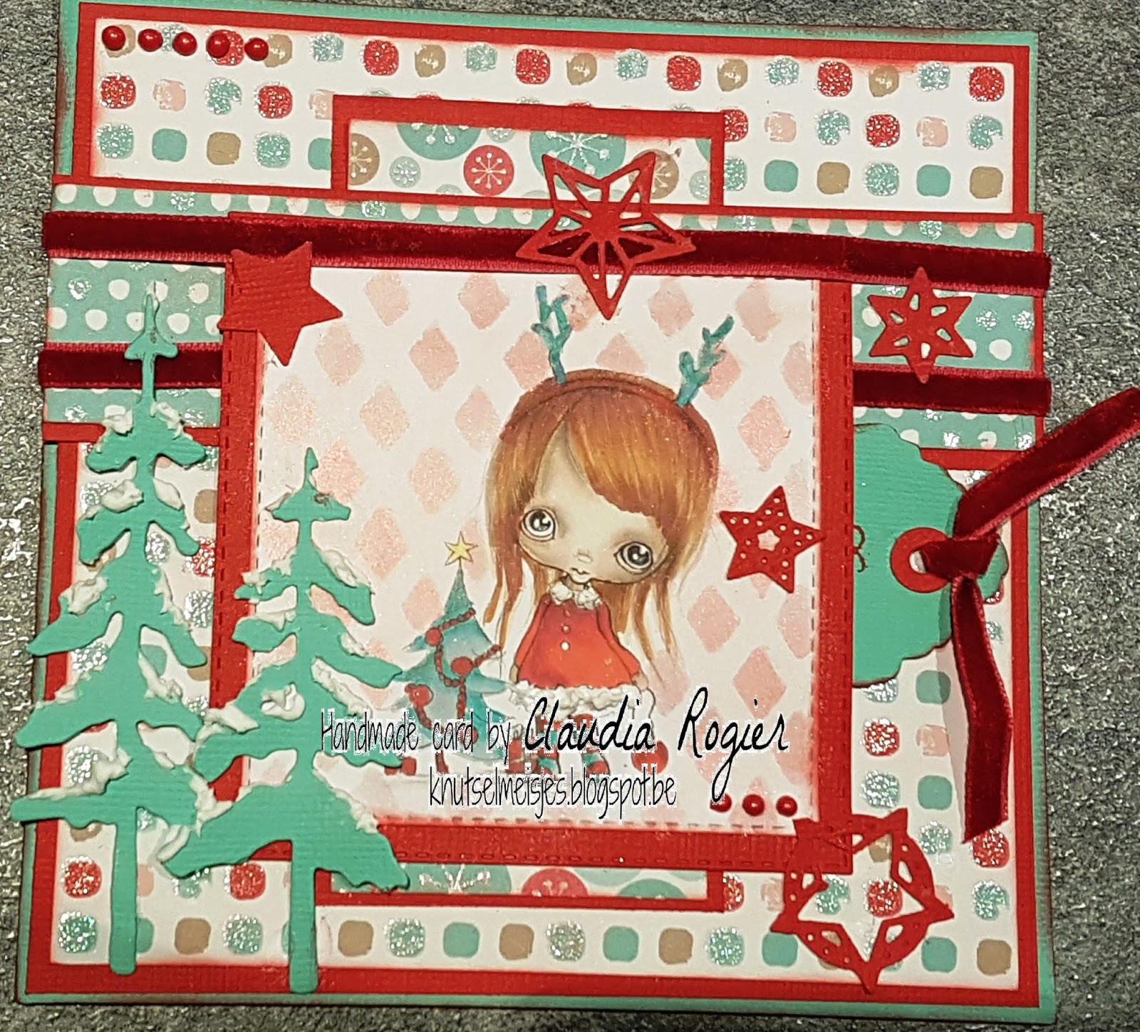 Modern medieval / animation style christmas and greetings card Claudia's kaartjes: oktober 2016