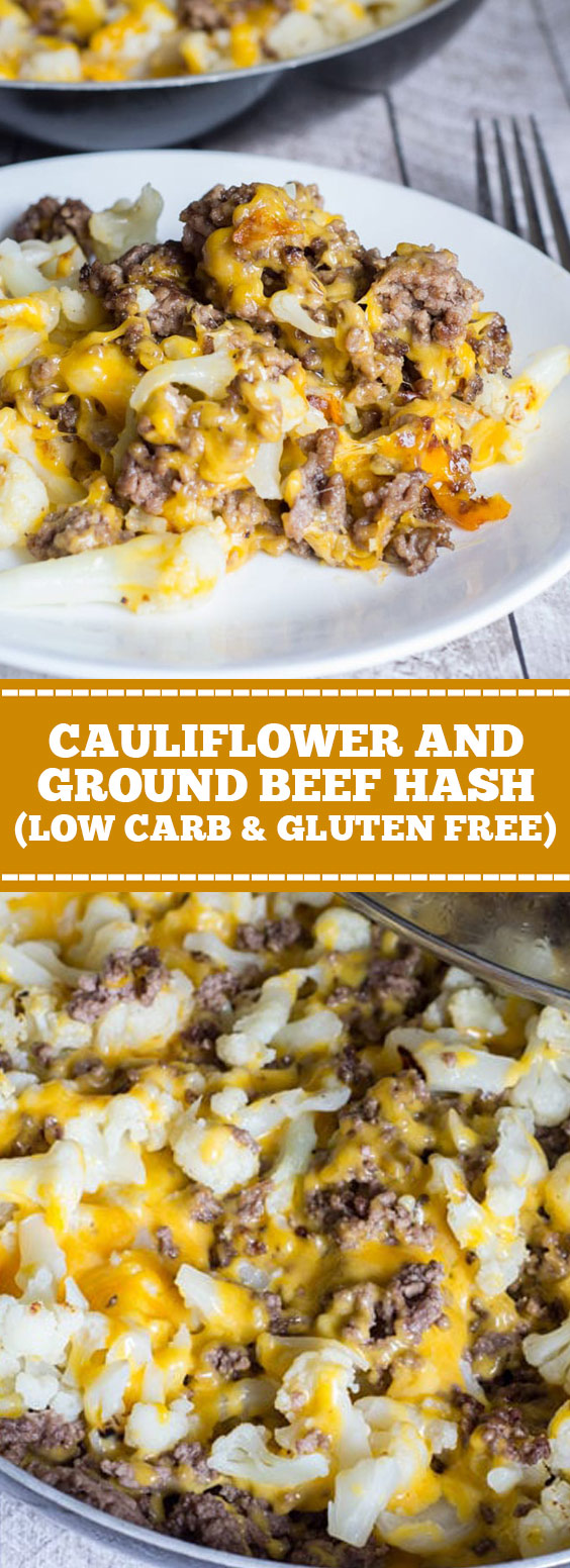 Cauliflower and Ground Beef Hash (Low Carb & Gluten Free) FOOD RECIPES