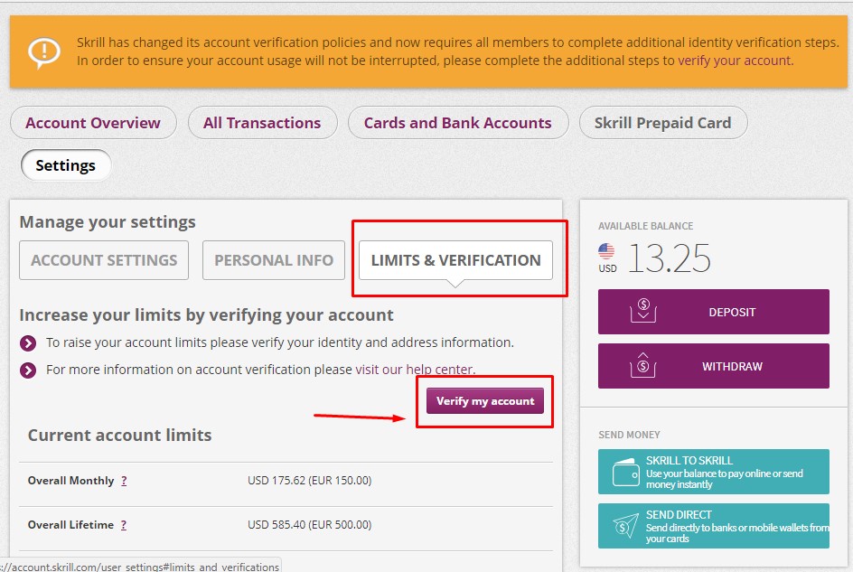 Cara verifikasi skrill