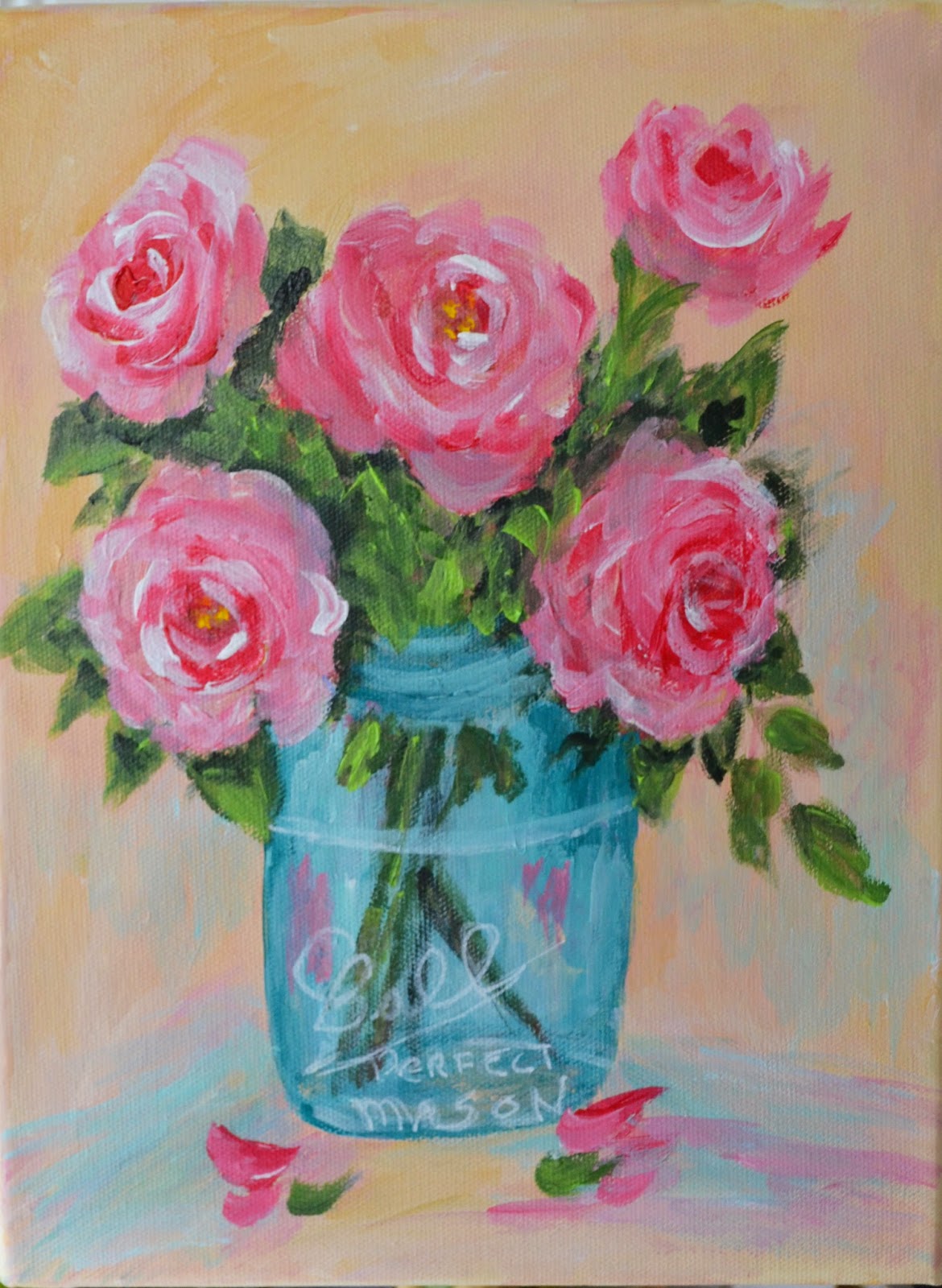 My Painted Garden: Painting Roses and Hearts