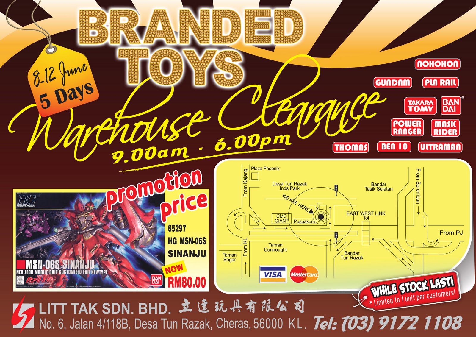 New Kid On The Blog LITT TAK Toys Sdn Bhd 5 Days Warehouse Sales in June