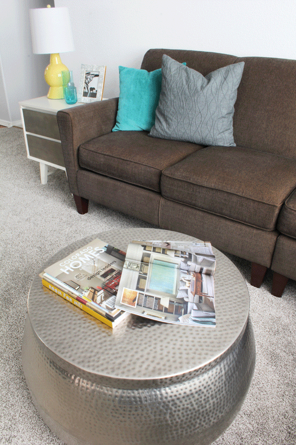{decorating with style} Modern Family Room Makeover with Hidden Toy
