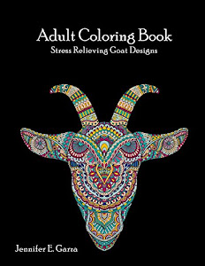 Goats Adult Coloring Book: Stress Relieving Goat Designs