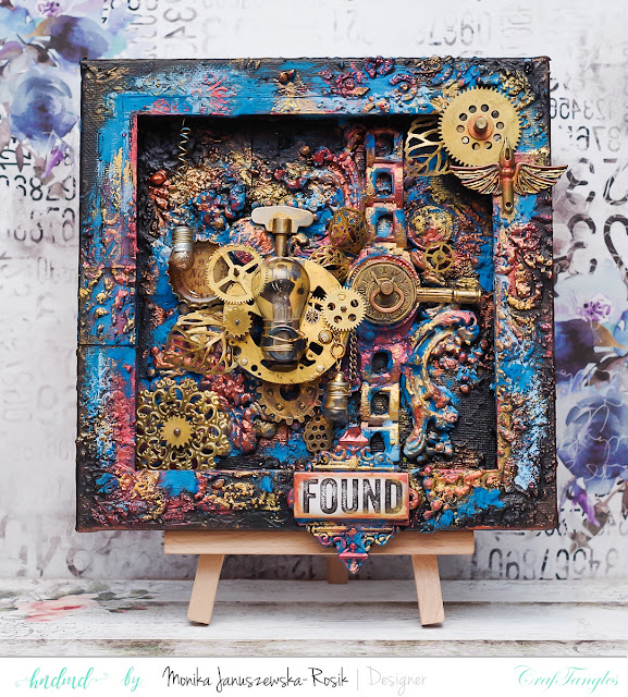 Odwrócony Blejtram Mixed Media "Mechanical"/ Mixed Media Reverse Canvas