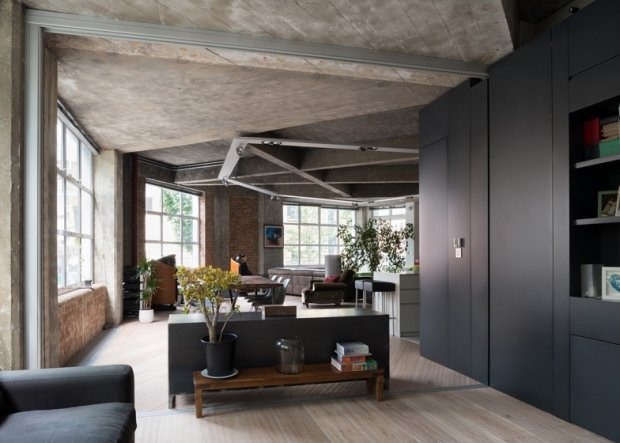 Contoh gambar interior industrial style yang dipadukan dengan modern style Contoh gambar interior industrial style yang dipadukan dengan modern style