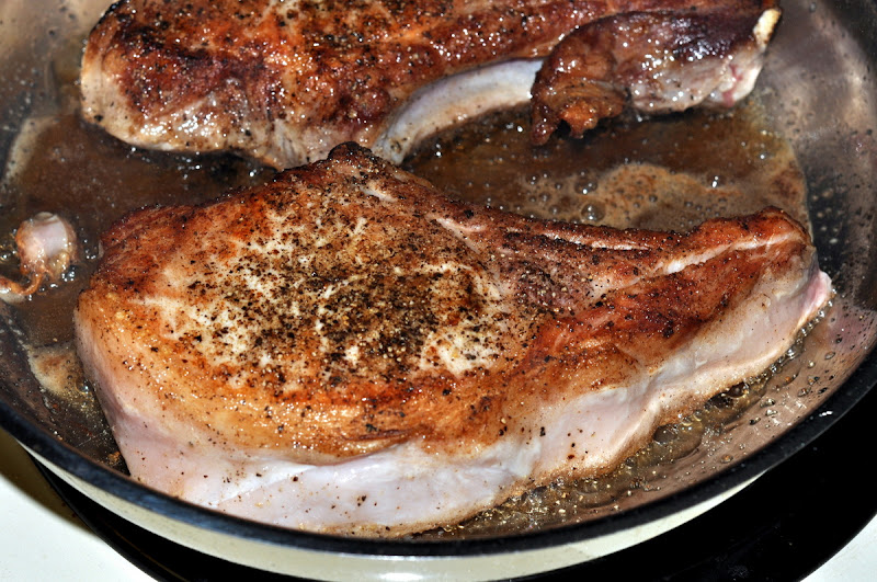 Skillet Pork Chops with Orange Garlic Sauce