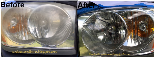 Eclectic Red Barn: Before and After using Mequiar's Headlight Restoration