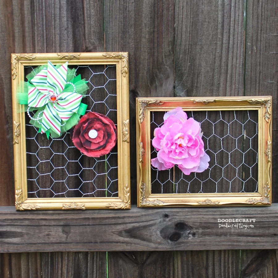 Easy DIY Chicken Wire Photo Holder From a Thrifted Frame - An Oregon Cottage