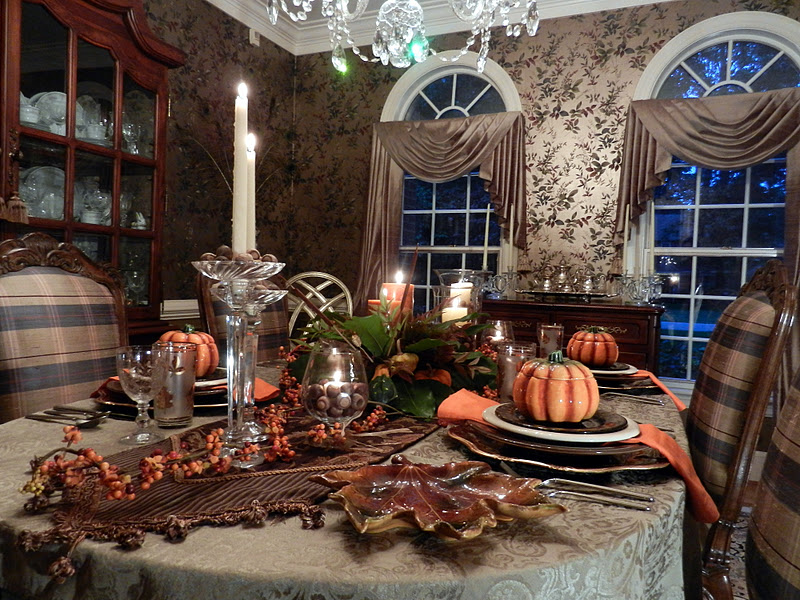 Lots of candlelight provided a warm glow for this autumn table.