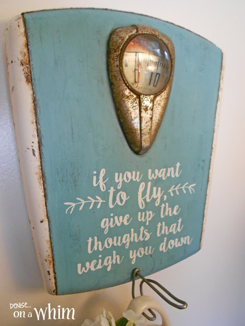 Rusty Vintage Scale Made into a Sign and Wall Hook | Denise on a Whim
