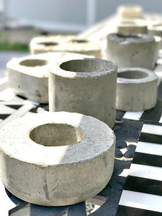 Family project creating cement planters