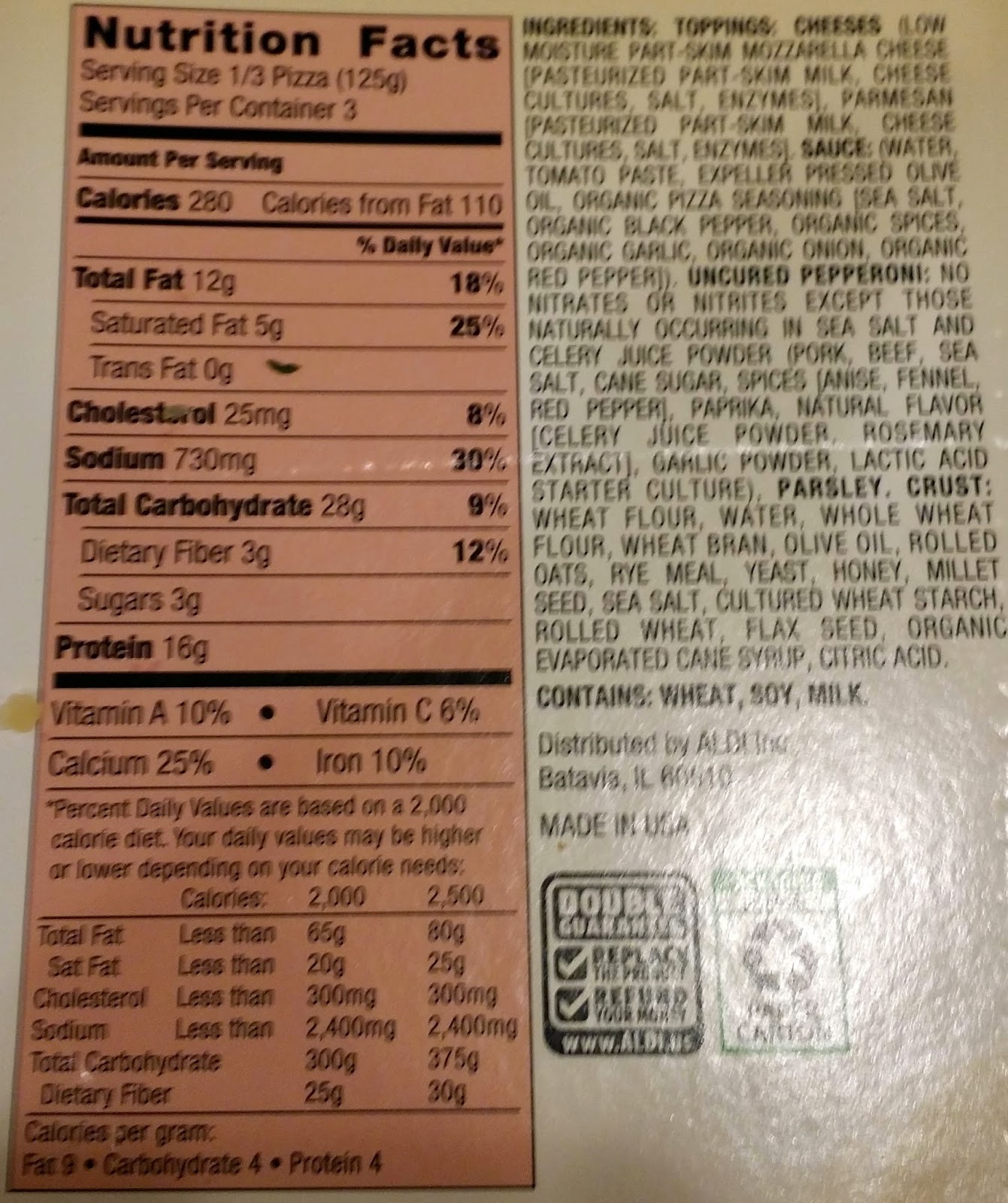 Pizza Quixote Review SimplyNature Uncured Pepperoni Thin & Crispy