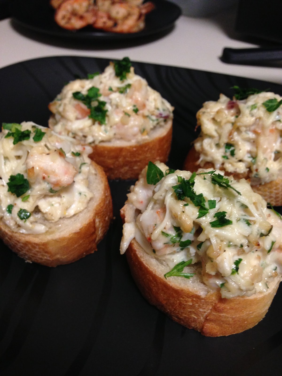Cook Yu Cook Mi Mom's shrimp and crab bruschetta