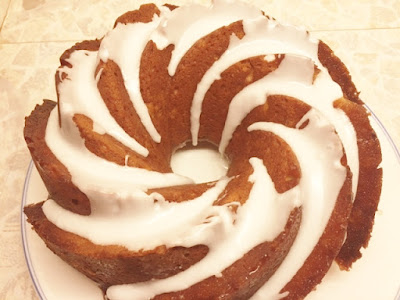 Satsuma and Yoghurt Bundt Cake full view from above