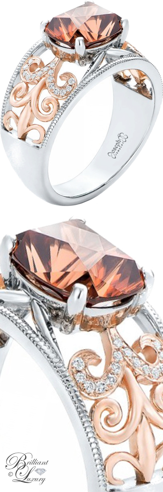 Brilliant Luxury ♦ Custom Zircon & Diamond Two-Tone Wedding Ring Brilliant Luxury ♦ Custom Zircon & Diamond Two-Tone Wedding Ring