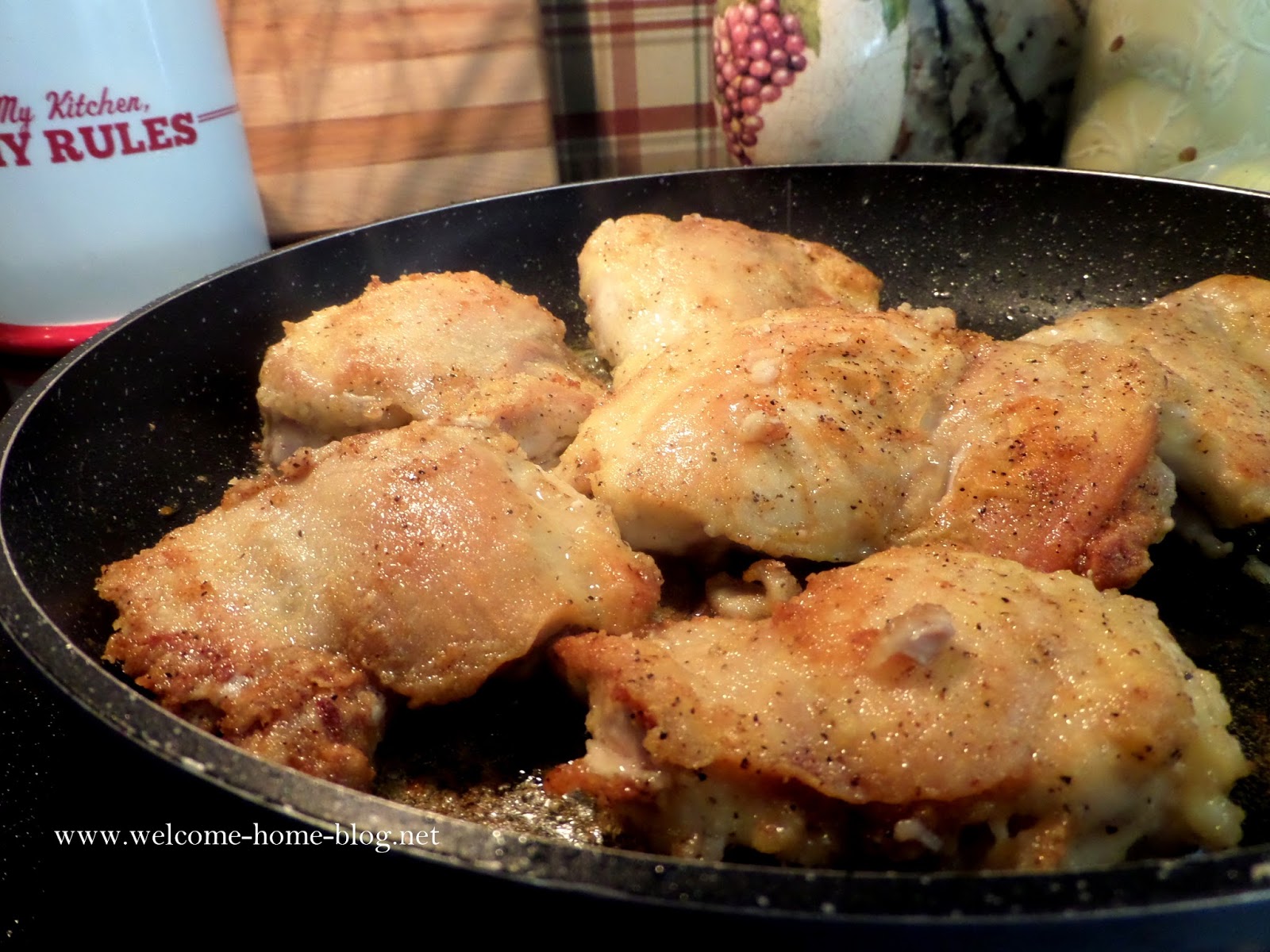 Home Blog PanRoasted Chicken Thighs and Rice