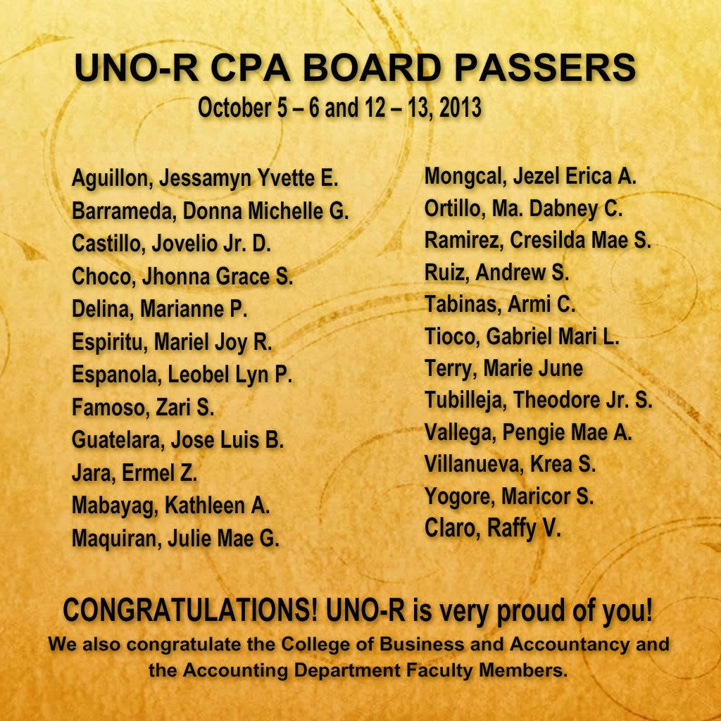 Tolentine Herald October 2013 CPA Board Passers