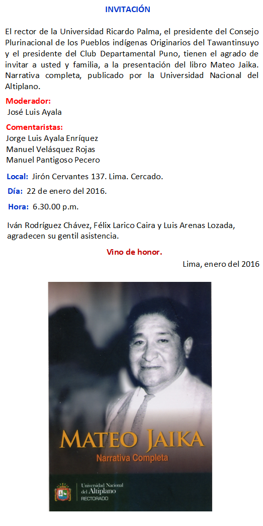 CHIQUIÁN Y SUS AMIGOS / Armando Alvarado Balarezo (Nalo) PRESENTACIÓN