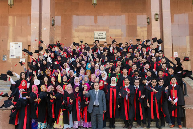 Professor Alaa Mosbah with graduates
