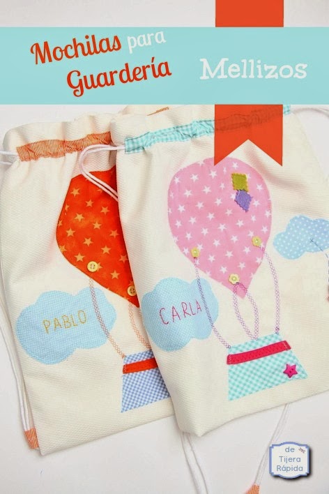 mochila para guarderia mellizos