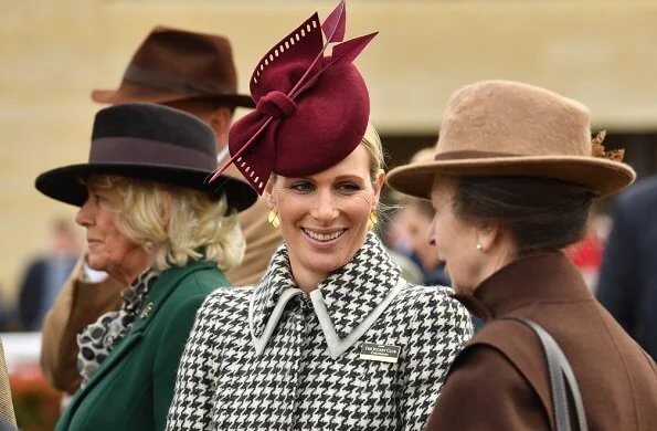 The Duchess of Cornwall, Princess Anne, Princess Royal. Zara Tindall wore Laura Green London Antonia angora wool coat