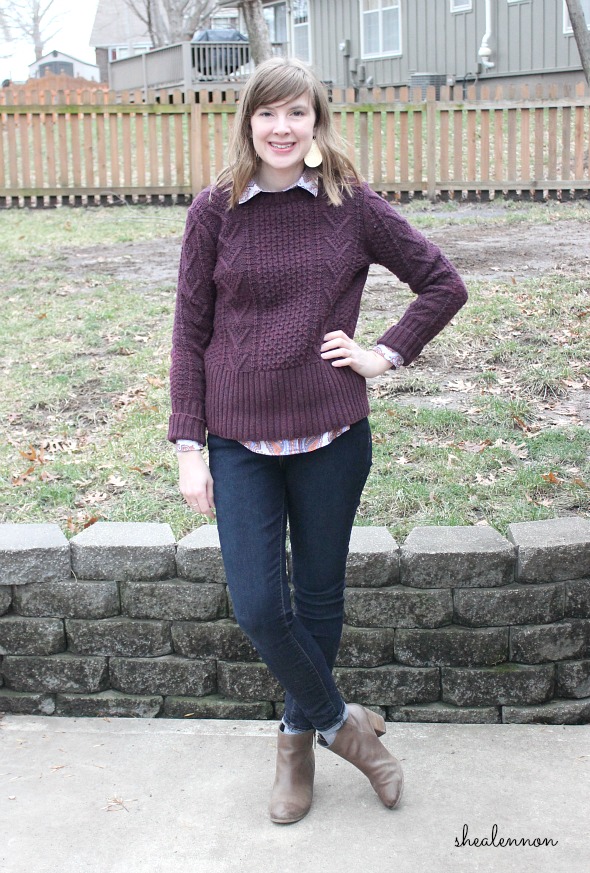 Layered sweater look - winter outfit idea | www.shealennon.com