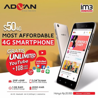 ADVAN S50 4G  Smartphone Paket Lengkap, Minimal Harganya Maksimal Fiturnya
