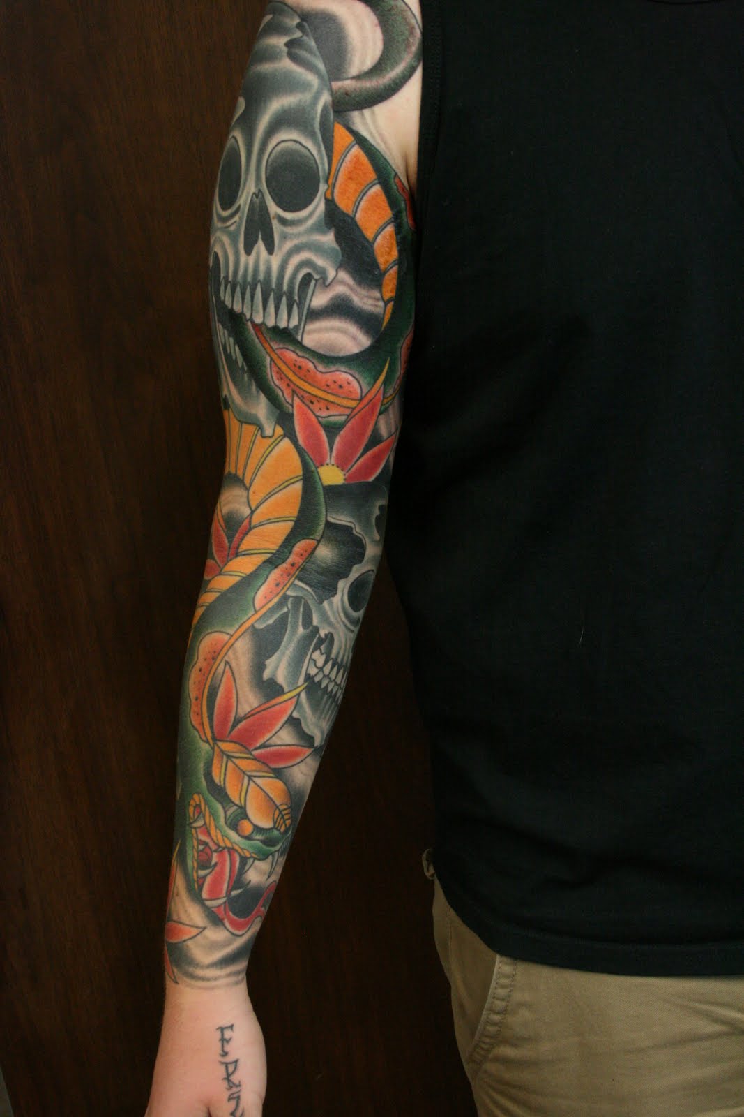 Iron Heart Tattoo Finished full sleeve