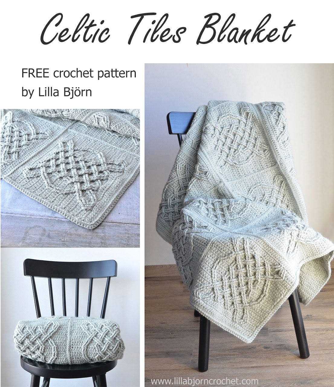Celtic Tiles Blanket - FREE overlay crochet pattern by Lilla Bjorn