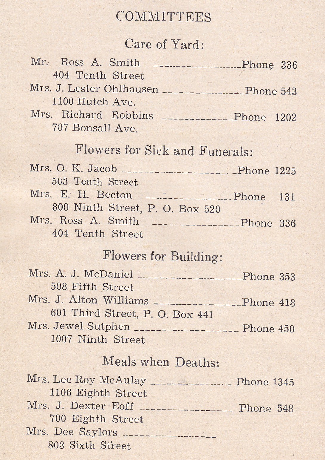 A Nested Family of Robbins Church Record Sunday Ballinger, Texas