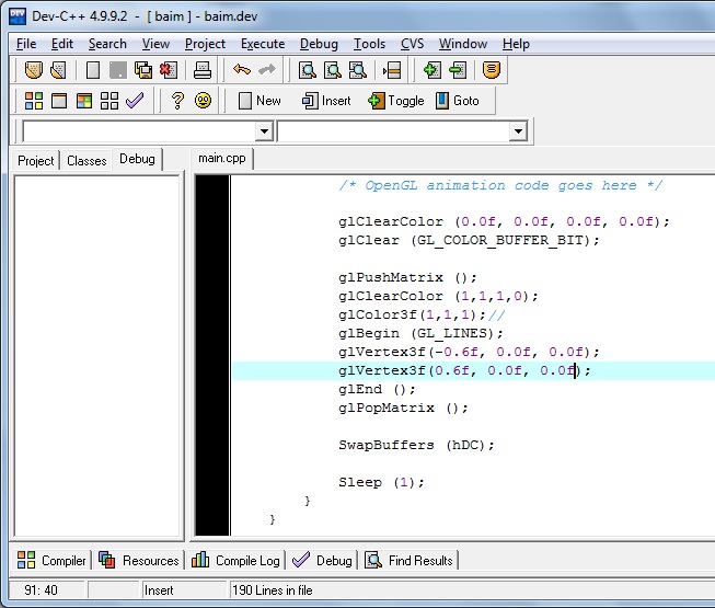 ahmad_ibrahim: Membuat garis menggunakan Dev C++ dengan library OpenGL