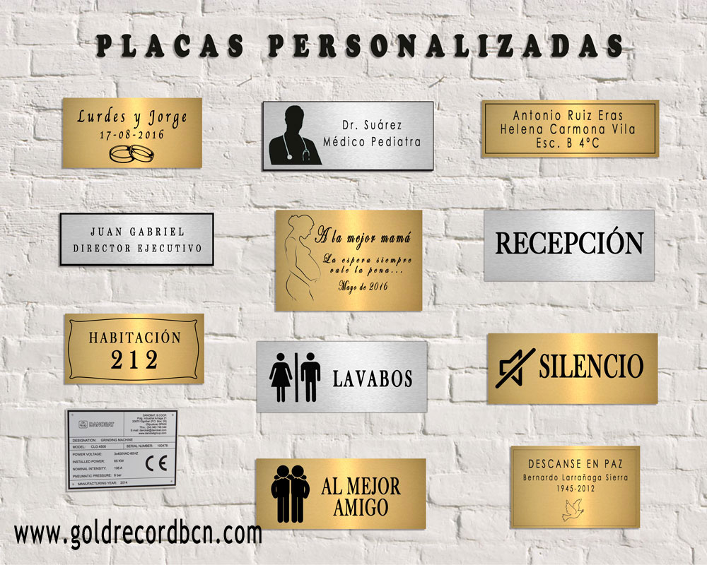 Discos de Oro y platino. Premios, galardones, awards, regalos  empresariales.: Placas de aluminio Personalizadas