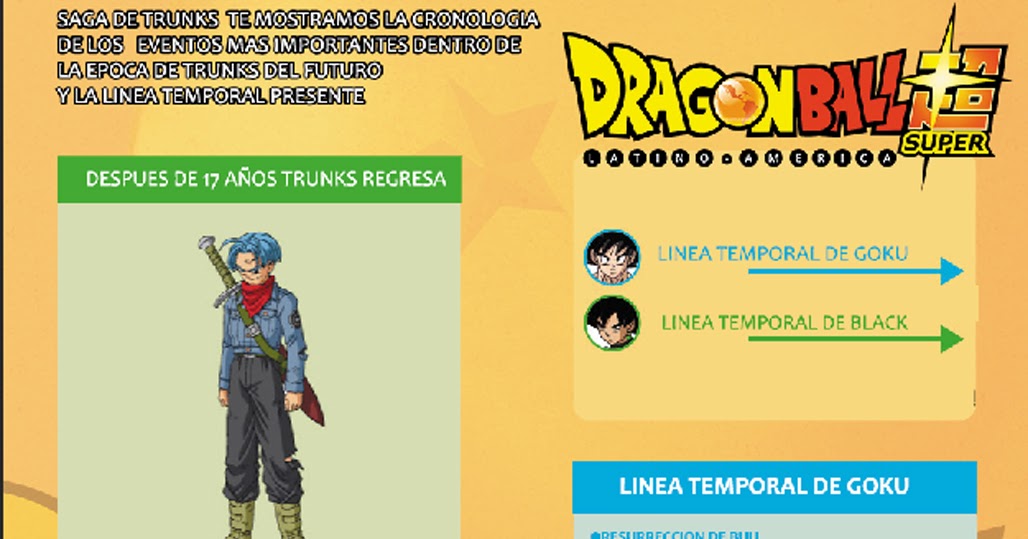 CRONOLOGIA DE LA SAGA DE TRUNKS EN ESPAÑOL Dragon ball super Capitulos