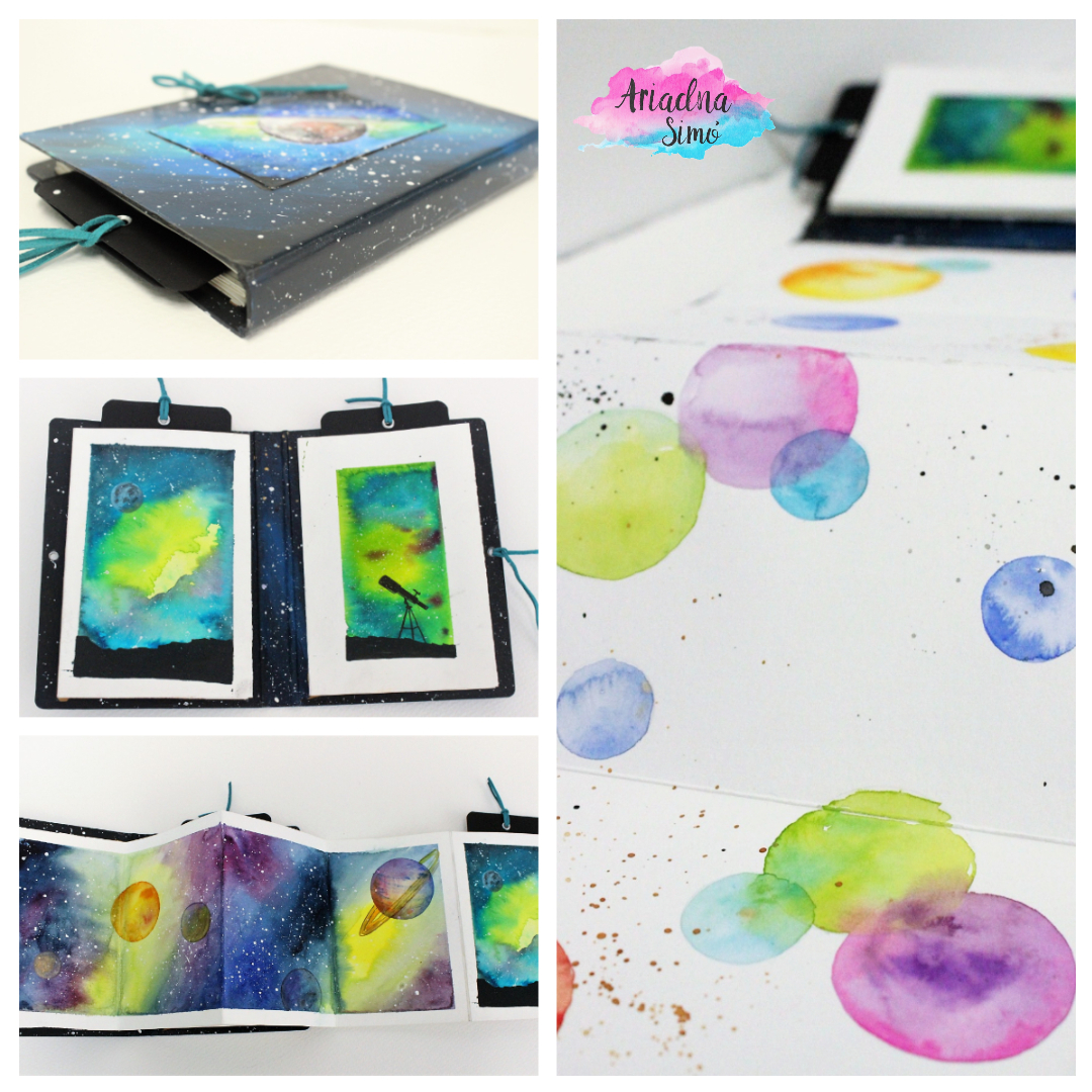 Arte, Artesania y Manualidades: Álbum Galaxia: Acuarela, acrílico y  pigmentos 'watercolor galaxy'