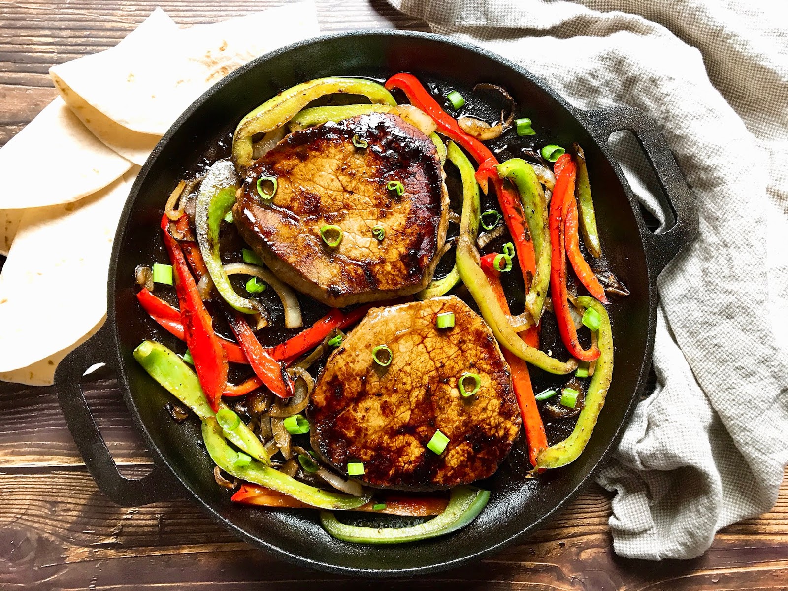 Fajita Steaks with Peppers and Onions
